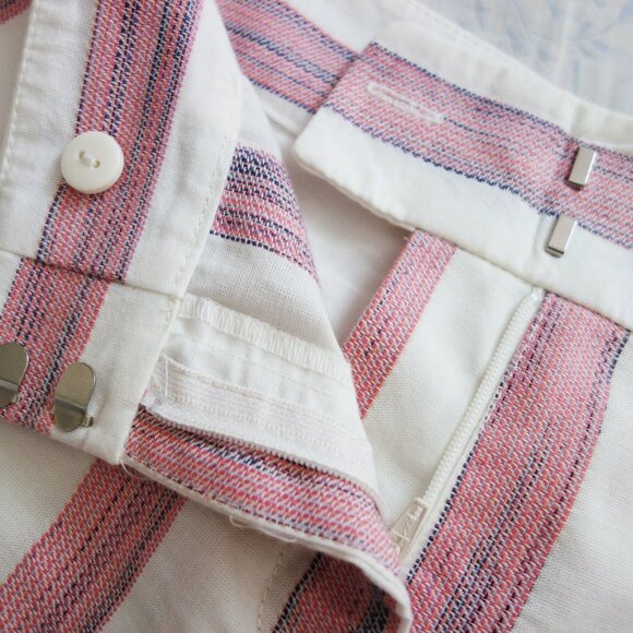 LOFT Striped Classic Short 100% Cotton Pink and White 4" Inseam (10) NWOT! - Picture 5 of 7